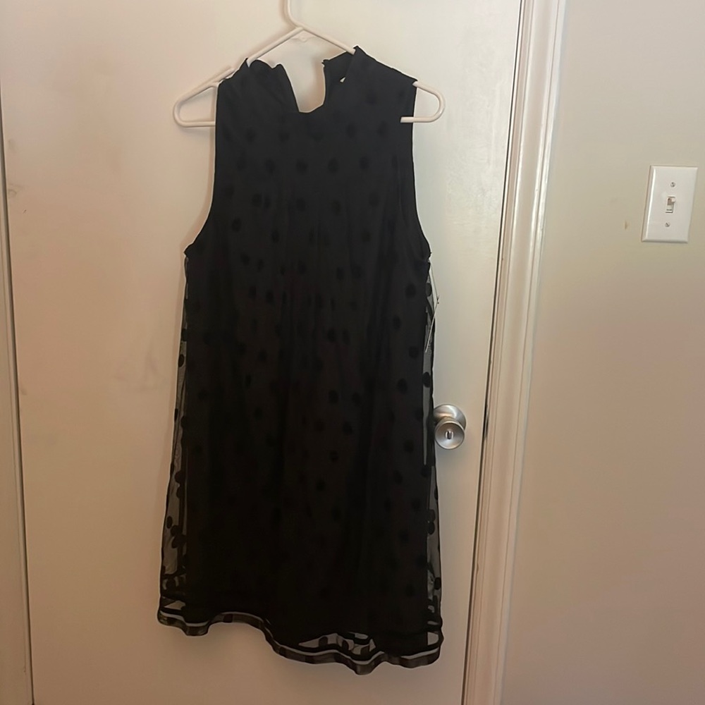 Polka dot black cocktail dress